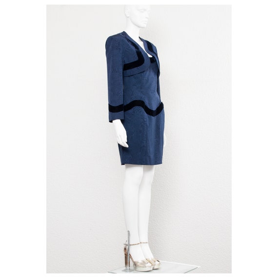 Stunning vintage 1980s blue silk corset LANVIN wi… - image 3