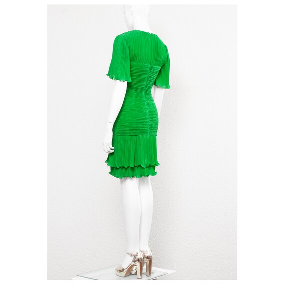 Stunning vintage 1980s Kelly green fortuny pleate… - image 6