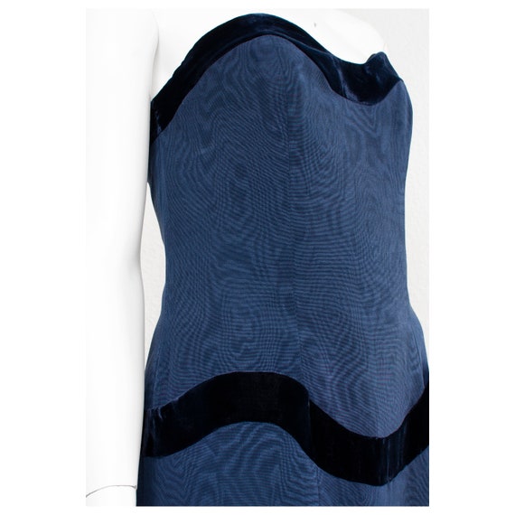 Stunning vintage 1980s blue silk corset LANVIN wi… - image 6