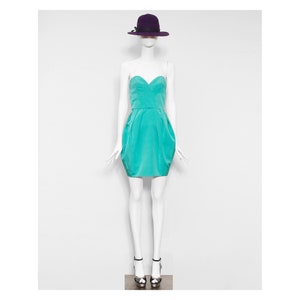 Vintage 1980s LANVIN Bustier Cocktail Dress: Tulip Skirt