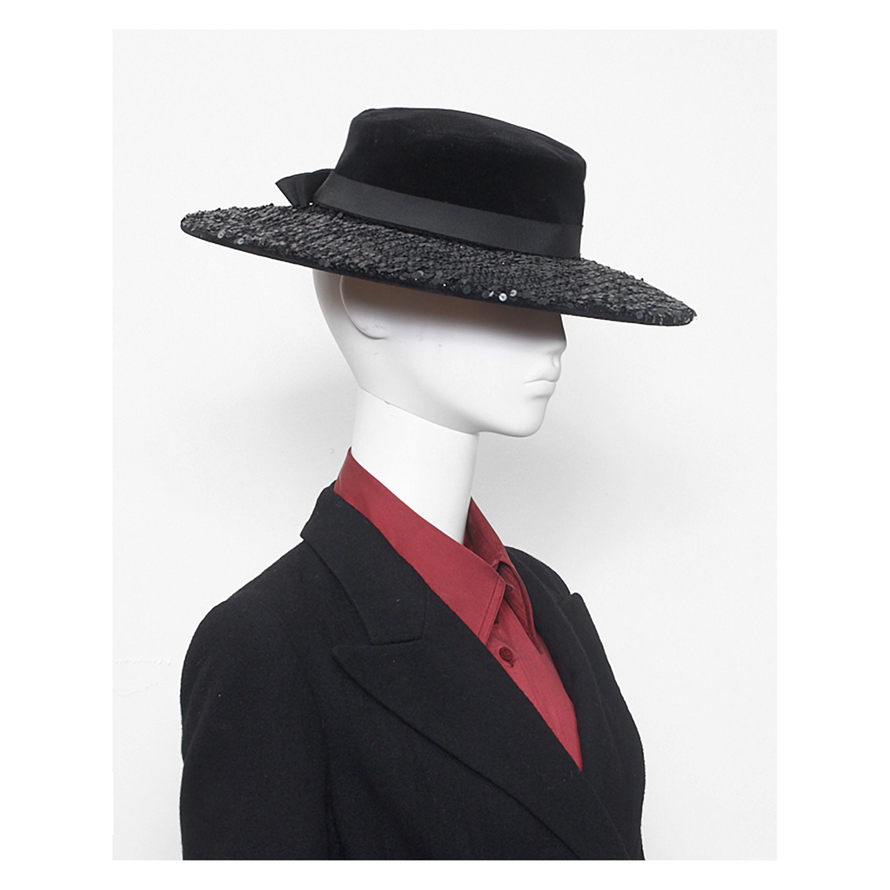 Rare Vintage 1980s Black Velvet Sequins YVES SAINT LAURENT  display picture 1