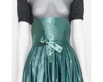 Rare vintage 1978 runway high waisted satin quilted KANSAI YAMAMOTO pleated skirt NWT
