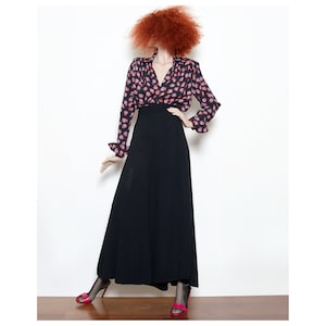Rare vintage 1970 sexy high waist flare OSSIE CLARK moss crepe wrap skirt