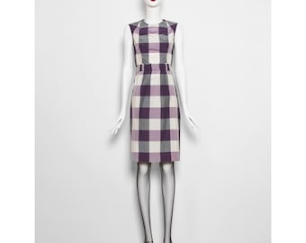 Fab 2007 runway silk checkered Stefano Pilati for YVES SAINT LAURENT shift dress