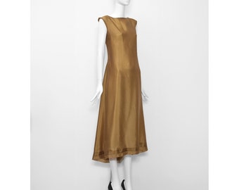 Stunning vintage gold sheer YOHJI YAMAMOTO minimalist dress