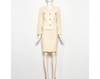 Vintage 1992 GIANNI VERSACE COUTURE Wool Skirt Suit: Western Hardware