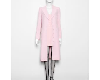 Magnifique manteau blazer SONIA RYKIEL en crêpe rose pastel vintage des années 90