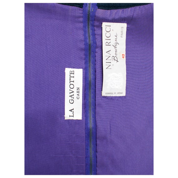 Vintage 1980s purple green wool asymmetrical NINA… - image 6