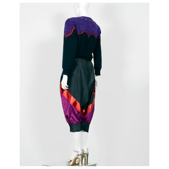 Stunning vintage 1980s silk culottes & knitted sw… - image 6