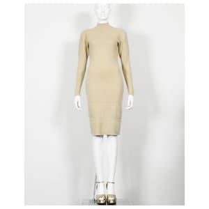 Rare vintage 1980s knit body con ALAIA bombshell wiggle dress