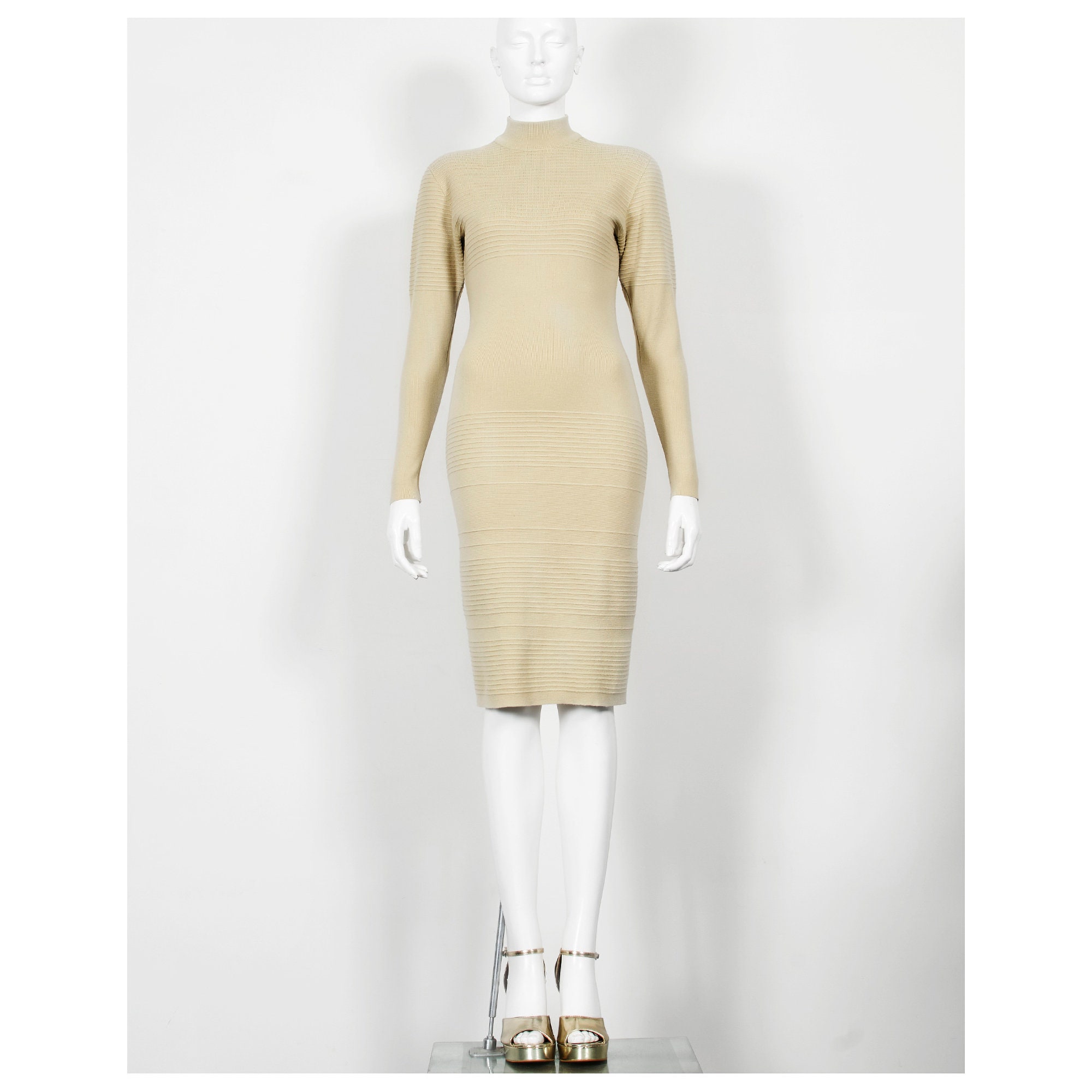 Azzedine Alaïa, Rare vintage 1980s knit body con ALAIA bombshell wiggle dress