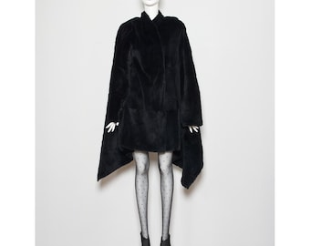 Rare vintage late 1990s oversized fur JEAN PAUL GAULTIER fourrure wrap stole coat
