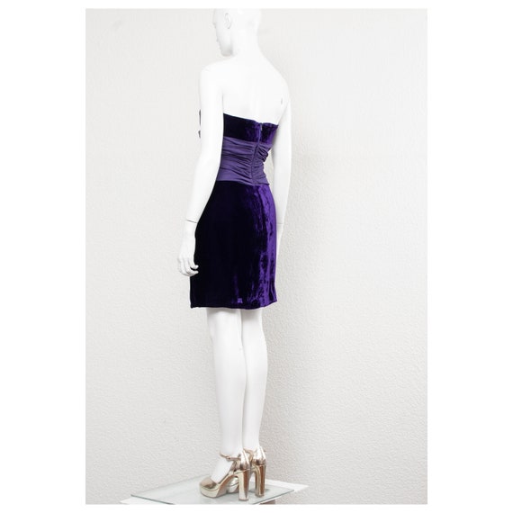 Stunning vintage 1980s purple velvet boned corset… - image 5
