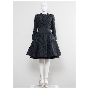 Rare vintage 1970s Spanish style Frank Govers couture cocktail dress & bolero jacket