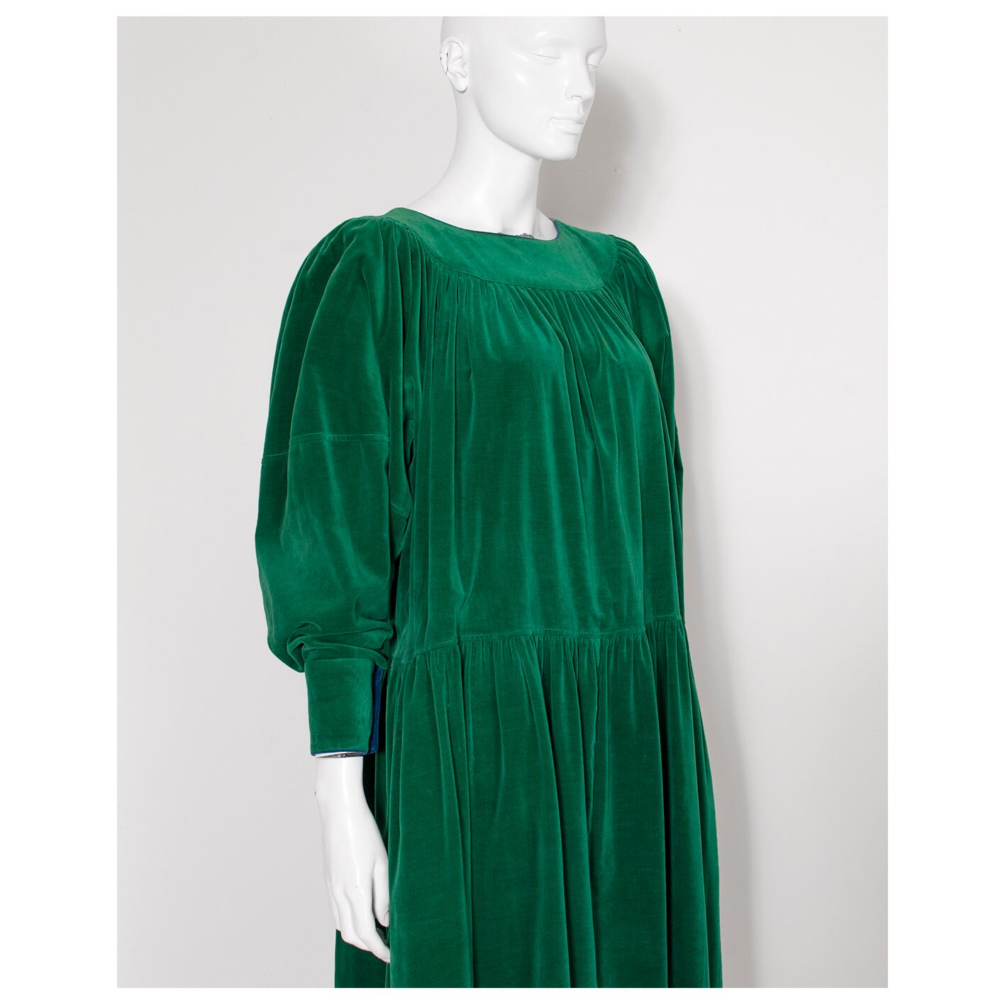slim fit dress slacks Yumi Green Velvet Wrap Midi Dress With Contrast Hemline main image 1