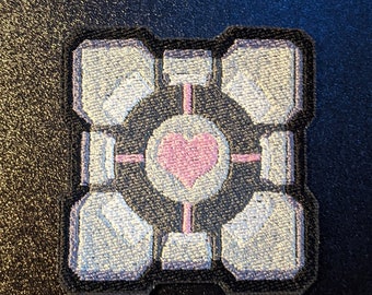 Portal Companion Cube Embroidered Sew On Patch
