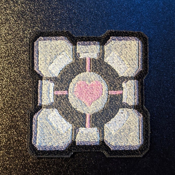 Portal Companion Cube Embroidered Sew On Patch