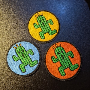 FFXIV Cactuar Embroidered Sew on Patch Solid Color Background