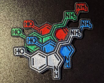 Serotonin Molecule Embroidered Sew On Patch