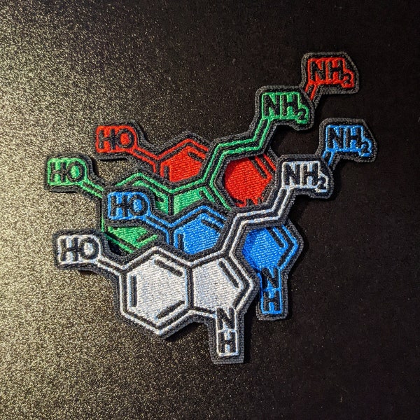 Serotonin Molecule Embroidered Sew On Patch