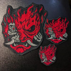 Cyberpunk 2077 Samurai Oni Logo Gestickter Aufnäher