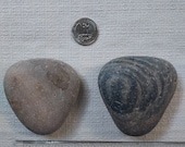 Set of Two (2) Triangle Shaped Flat Smooth Beach Stones - Coastal Rocks Nautical Collection Crafts Wishing Wedding Fairy Decor Zen Healing