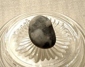 Smooth Marbled Black & Light Gray Color Blotches Beach Stone - Coastal Nautical Collection Crafts Wishing Wedding Fairy Decor Zen Healing
