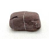 Double Thin Lines Smooth Reddish Color Wishing Rock Beach Wish Stone - Coastal Nautical Collection Crafts Wedding Fairy Decor Zen Meditation