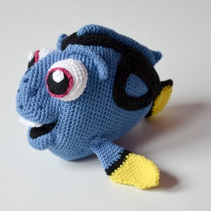 Crochet PATTERN No 1624- blue fish pattern by Krawka