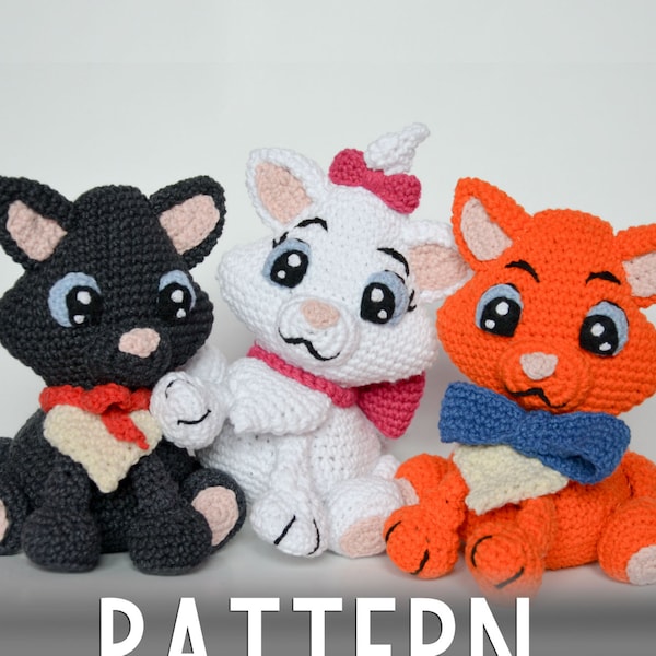 PATRON au crochet - Trois petits chatons par Krawka