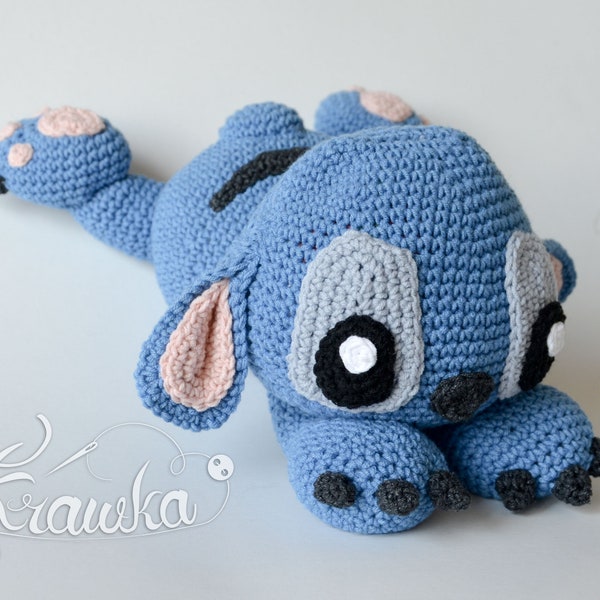 Crochet PATTERN No 1810 Blue koala alien monster pattern by Krawka