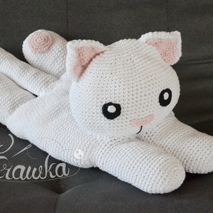 Crochet PATTERN No 1910 Big cat pillow by Krawka