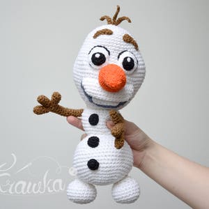 Crochet PATTERN No 1733 Frozen Snowman pattern by Krawka, image 1