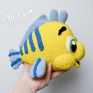Crochet PATTERN No 1803 Yellow flounder fish by Krawka