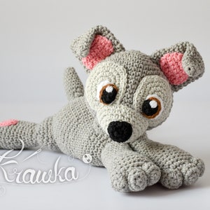 Crochet PATTERN No 2008 Grey puppy by Krawka