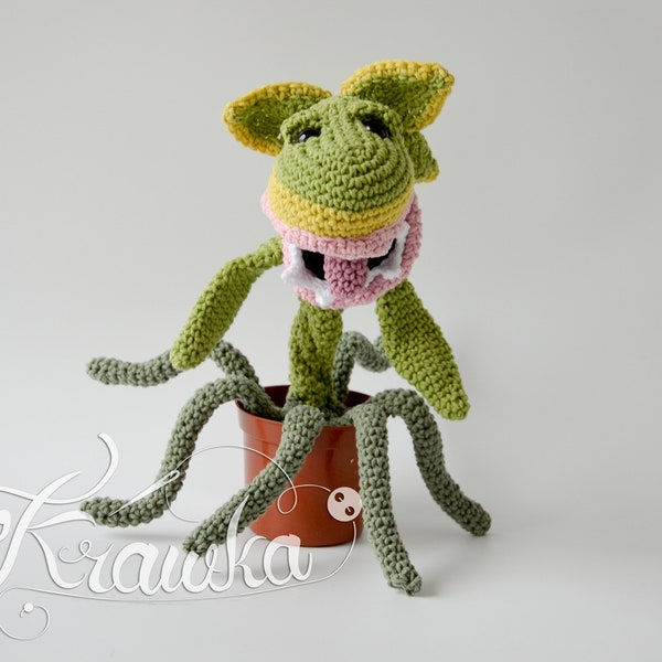 Crochet PATTERN No 2103 Hungry Hungry plant Flycatcher Man Eating Plant 2 pattern by Krawka