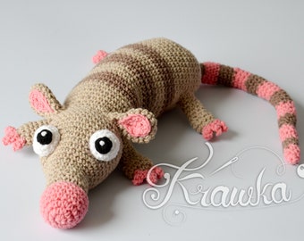 Crochet PATTERN No 1916 Pinky the RAT by Krawka