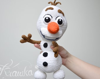 Crochet PATTERN Frozen Snowman English (PDF) by Krawka winter Christmas Olaf plush