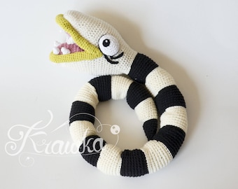 Crochet PATTERN No 1725 Nightmare The Creepy Snake - Halloween crochet pattern by Krawka,