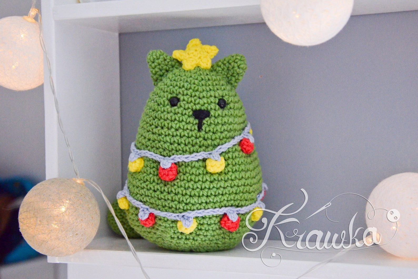 Crochet PATTERN No 1816 Christmas CAT Tree Pattern by Krawka Etsy