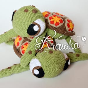 Crochet Pattern English (PDF) Sea Turtle by Krawka: Squirt Nemo Inspired (Download)