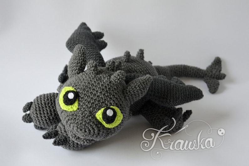 Crochet PATTERN No 1903 Black Dragon by Krawka image 5