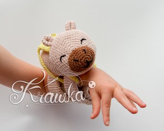 Crochet Capybara Pattern English (PDF) Krawka: Snap Band Plush Toy with Backpack (Download)