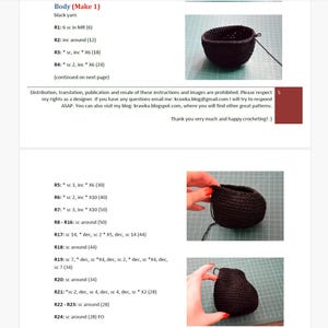Crochet Pattern English (PDF) Miss Skunk by Krawka | Forest Amigurumi Toy Animal Tutorial (Download) image 8
