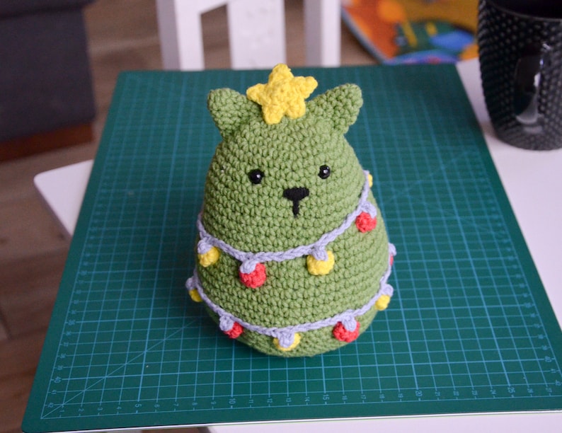 Crochet PATTERN No 1816 Christmas CAT tree pattern by Krawka Etsy