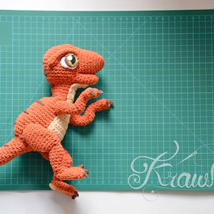 Crochet PATTERN No 1909 Baby raptor realistic dinosaur pattern by Krawka image 9