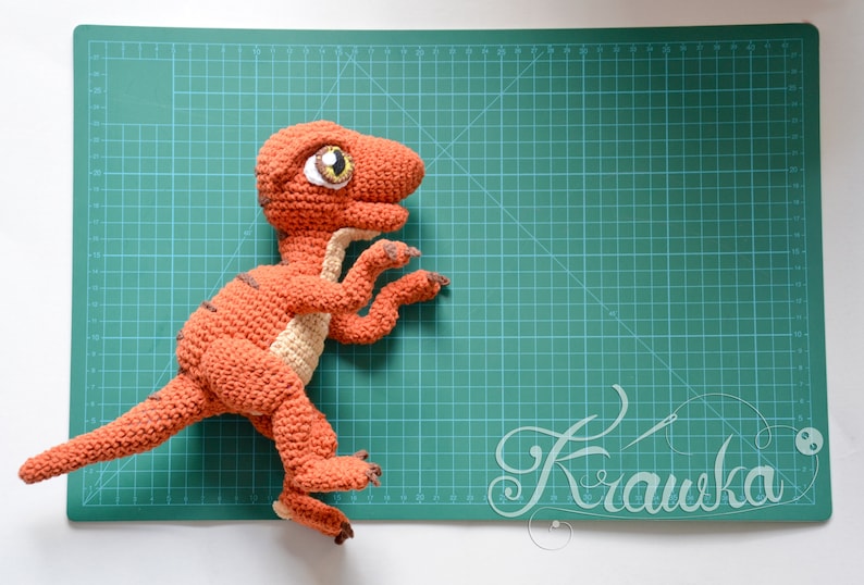 Crochet PATTERN No 1909 Baby raptor realistic dinosaur pattern by Krawka image 9