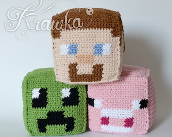 Crochet Pattern English (PDF) Cube Plushies Bundle 3 in 1 by Krawka (Download)