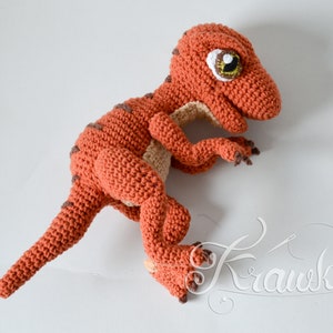 Crochet PATTERN No 1909 Baby raptor realistic dinosaur pattern by Krawka image 6