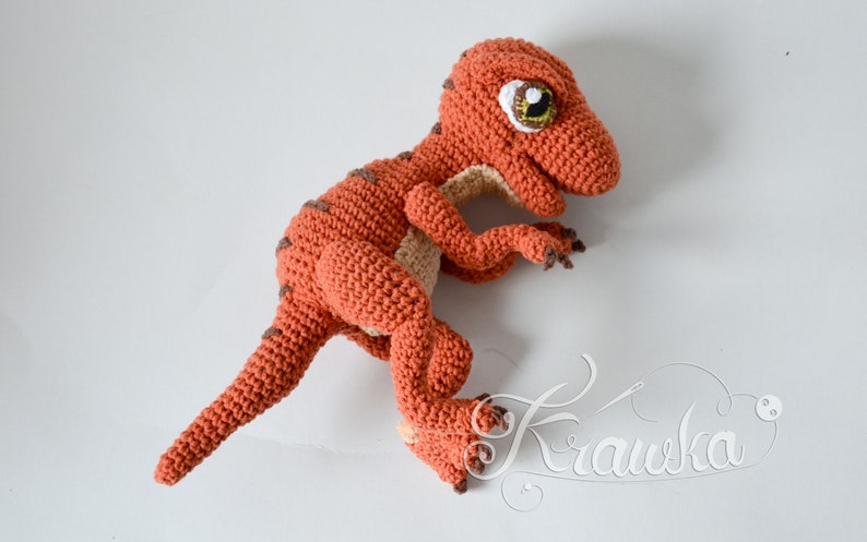 Crochet PATTERN No 1909 Baby raptor realistic dinosaur pattern by Krawka image 6